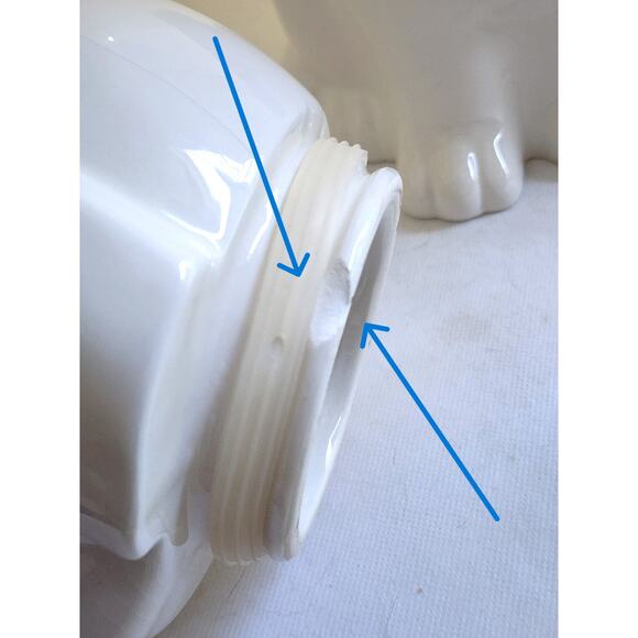 COOKIE/TREAT JAR/Basset Hound-White-Red Collar (Not Pioneer Woman)-10" Tall - Picture 14 of 16